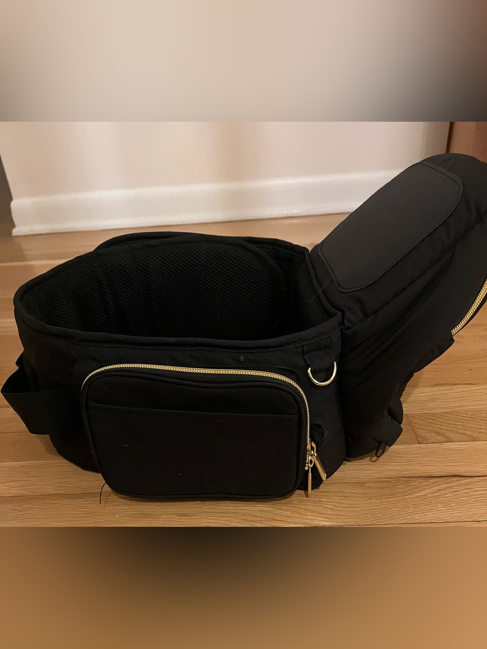 Black Tushbaby Baby Hip Bag with Gold Hardware - Picture 4 of 4